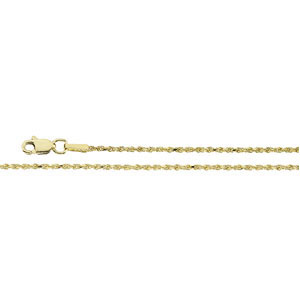 D-Cut Rope Chain 1.5mm x 7 inch, 14KY, Lobster Claw - Click Image to Close