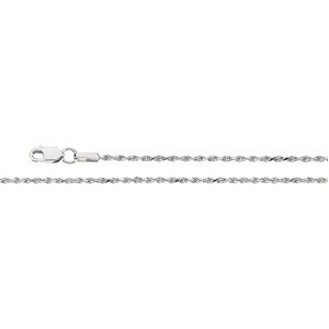 D-Cut Rope Chain 1.5mm x 7 inch, 14KW, Lobster Claw - Click Image to Close