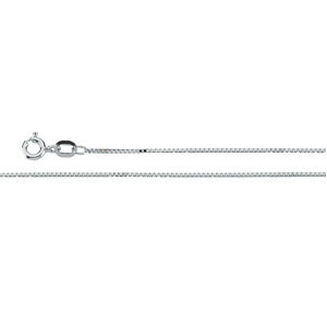 Box Chain, .75mm x 18 inch, 14KW, Spring Ring - Click Image to Close