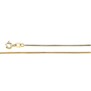 Round Snake Chain, 1.0mm x 18 inch, 14KY, Spring Ring - Click Image to Close