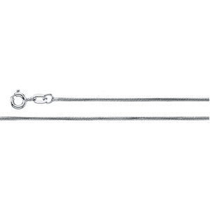 Round Snake Chain, 1.0mm x 18 inch, 14KW, Spring Ring - Click Image to Close