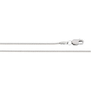 D-Cut Snake Chain, 1.0mm x 18 inch, 14KW, Lobster Claw - Click Image to Close