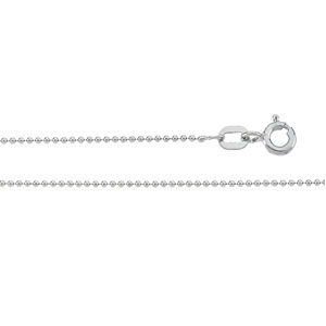 D-Cut Bead Chain, 1.0mm x 18 inch, 14KW, Spring Ring - Click Image to Close