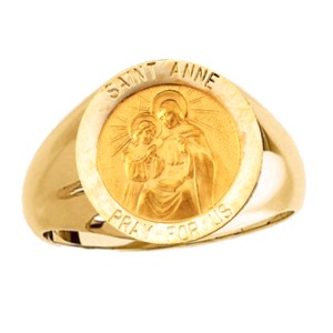 St. Anne Ring. 14k gold, 18 mm round top - Click Image to Close
