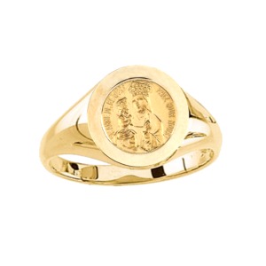 St. Anne De Beau Pre Ring. 14k gold, 12 mm round top - Click Image to Close