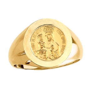 St. Anne De Beau Pre Ring. 14k gold, 15 mm round top - Click Image to Close