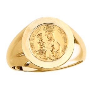 St. Anne De Beau Pre Ring. 14k gold, 18 mm round top - Click Image to Close