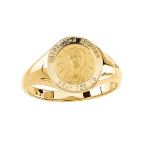 St. John Neumann Ring. 14k gold, 12 mm round top - Click Image to Close