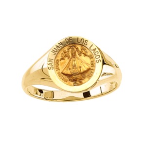 SAN JUAN DE LOS LAGOS Ring. 14k gold, 12 mm round top - Click Image to Close