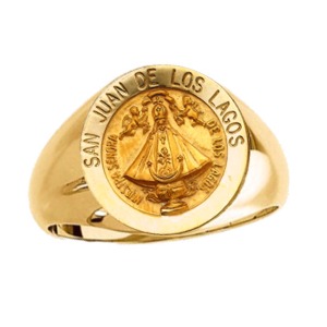 SAN JUAN DE LOS LAGOS Ring. 14k gold, 15 mm round top - Click Image to Close