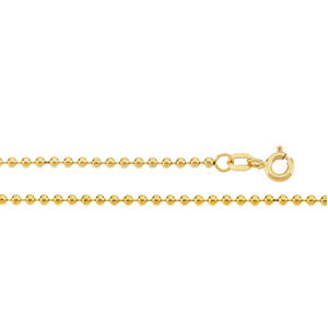 Bead Chain, 1.75mm x 16 inch, 14KY, Spring Ring - Click Image to Close