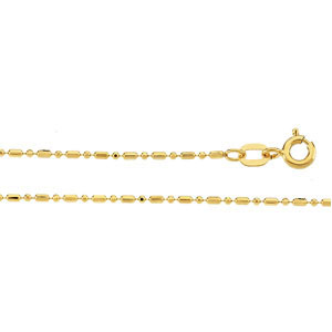 D-Cut Bead Chain, 1.25mm x 18 inch, 14KY, Spring Ring - Click Image to Close