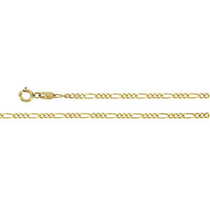 Figaro Chain, 2.0mm x 1.0 x 18 inch, 14KY, Spring Ring - Click Image to Close