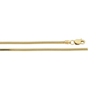 Round Snake Chain, 1.50mm x 24 inch, 14KY, Lobster Claw - Click Image to Close