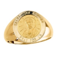 St. John Neumann Ring. 14k gold, 18 mm round top